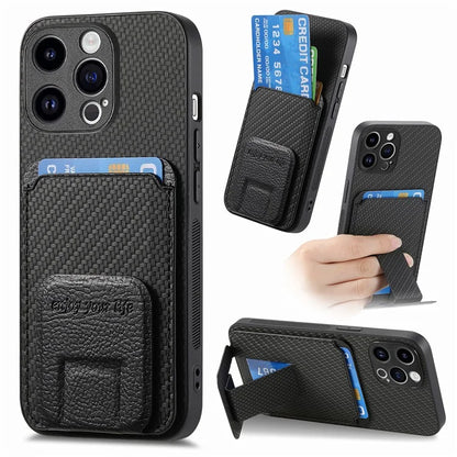 C1-11 for iPhone 14 Pro Case TPU+PU Leather Folding Kickstand Protective Cover