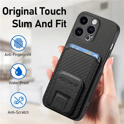 C1-11 for iPhone 14 Pro Case TPU+PU Leather Folding Kickstand Protective Cover