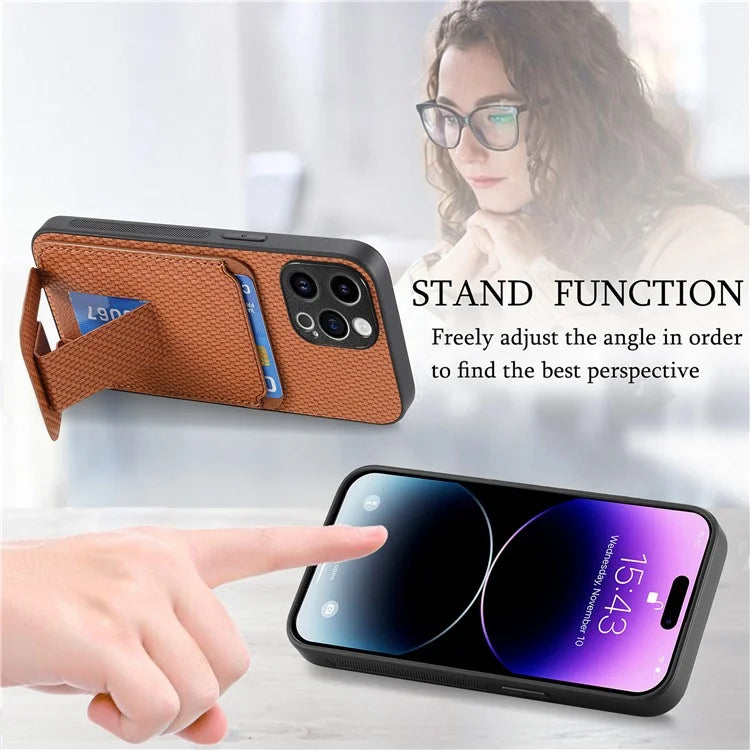 C1-11 for iPhone 14 Pro Case TPU+PU Leather Folding Kickstand Protective Cover