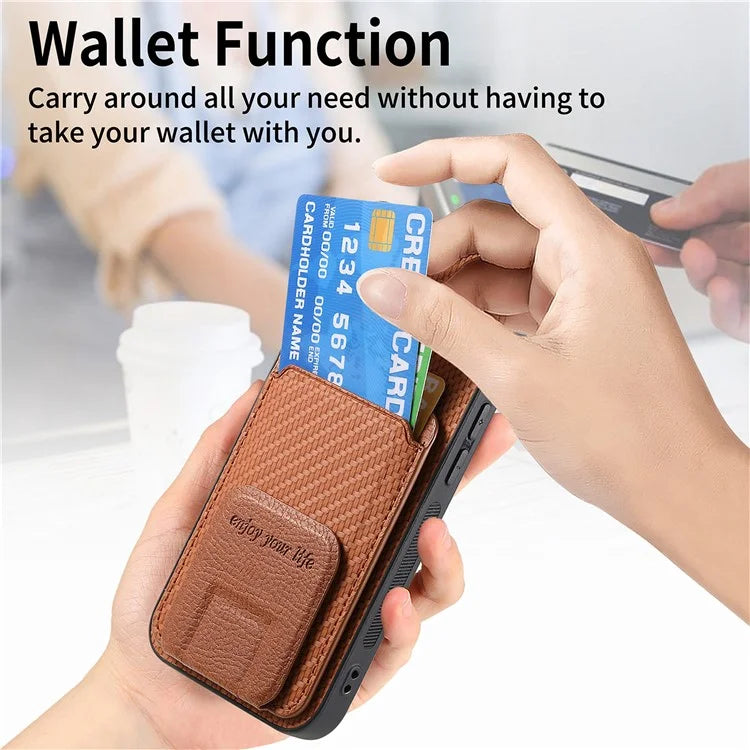 C1-11 for iPhone 13 Pro Max 6.7 inch Back Case TPU+Leather Phone Cover with Folding Kickstand