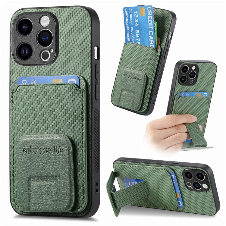 C1-11 for iPhone 13 Pro Max 6.7 inch Back Case TPU+Leather Phone Cover with Folding Kickstand