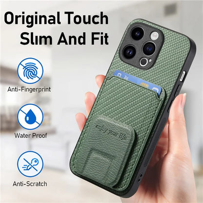 C1-11 for iPhone 13 Pro Max 6.7 inch Back Case TPU+Leather Phone Cover with Folding Kickstand