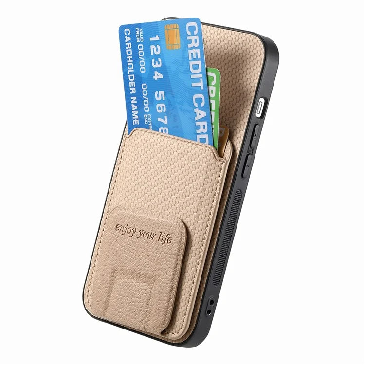 C1-11 for iPhone 13 6.1 inch Case Leather Coated TPU Phone Protector with Kickstand and Card Slot