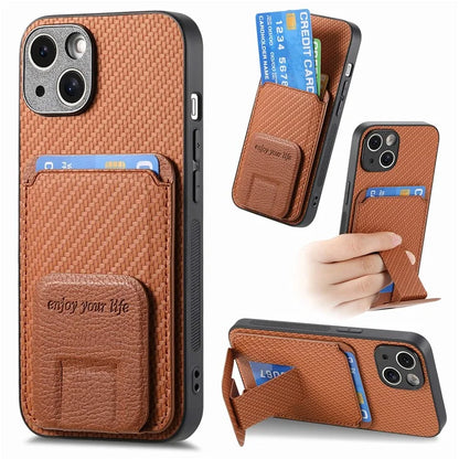 C1-11 for iPhone 13 6.1 inch Case Leather Coated TPU Phone Protector with Kickstand and Card Slot