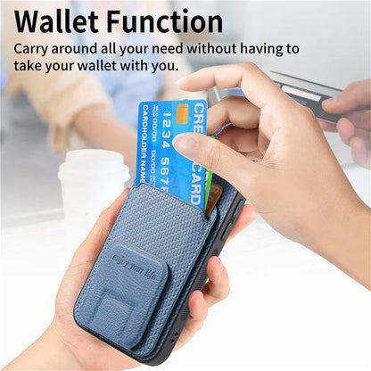 C1-11 for iPhone 13 6.1 inch Case Leather Coated TPU Phone Protector with Kickstand and Card Slot