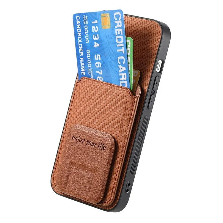 C1-11 for iPhone 14 Pro Max Case Leather Coated TPU Phone Guard Cover with Card Slot