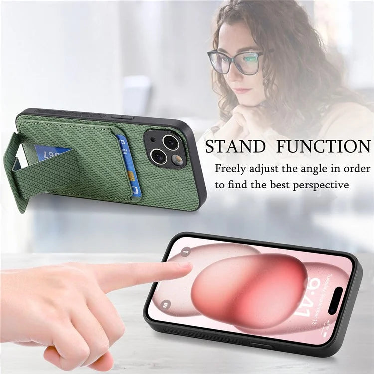 C1-11 for iPhone 14 Case Leather Coated TPU Drop-proof Phone Back Protector