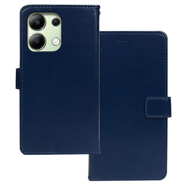 IDEWEI For Xiaomi Redmi Note 13 4G Phone Case Crazy Horse Texture Cover with Photo Slot