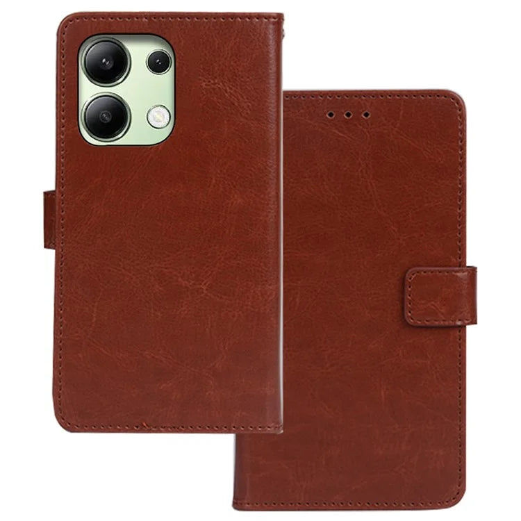 IDEWEI For Xiaomi Redmi Note 13 4G Phone Case Crazy Horse Texture Cover with Photo Slot