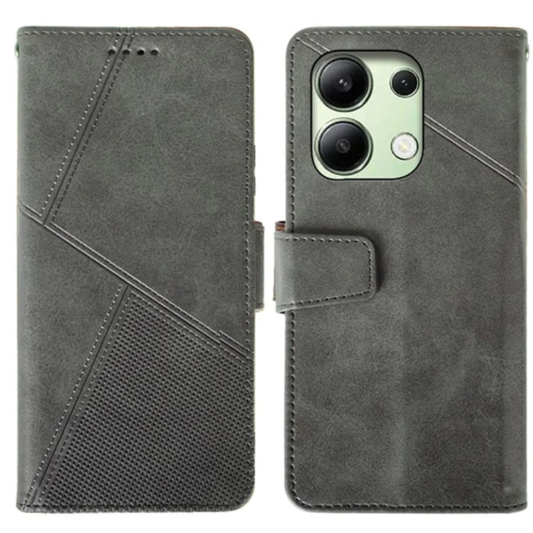 IDEWEI For Xiaomi Redmi Note 13 4G Case Calf Texture Leather Phone Stand Cover