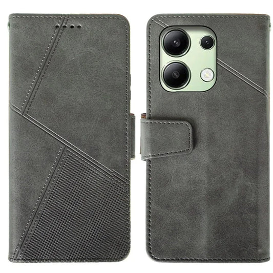IDEWEI For Xiaomi Redmi Note 13 4G Case Calf Texture Leather Phone Stand Cover