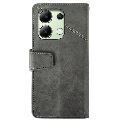 IDEWEI For Xiaomi Redmi Note 13 4G Case Calf Texture Leather Phone Stand Cover