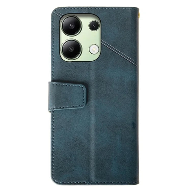 IDEWEI For Xiaomi Redmi Note 13 4G Case Calf Texture Leather Phone Stand Cover
