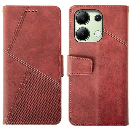IDEWEI For Xiaomi Redmi Note 13 4G Case Calf Texture Leather Phone Stand Cover