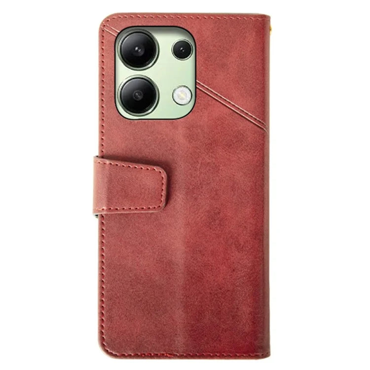 IDEWEI For Xiaomi Redmi Note 13 4G Case Calf Texture Leather Phone Stand Cover