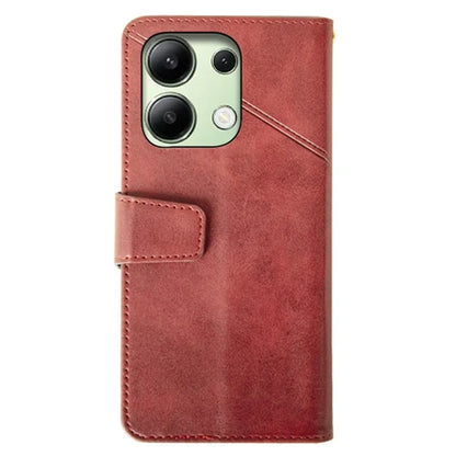 IDEWEI For Xiaomi Redmi Note 13 4G Case Calf Texture Leather Phone Stand Cover