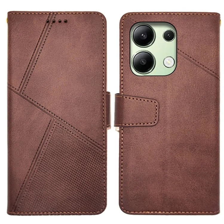 IDEWEI For Xiaomi Redmi Note 13 4G Case Calf Texture Leather Phone Stand Cover