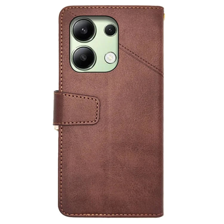 IDEWEI For Xiaomi Redmi Note 13 4G Case Calf Texture Leather Phone Stand Cover