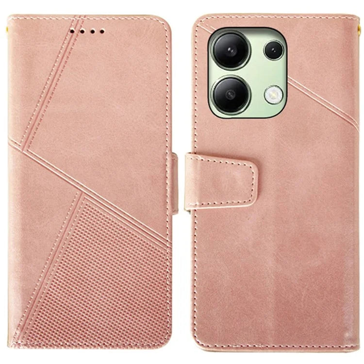 IDEWEI For Xiaomi Redmi Note 13 4G Case Calf Texture Leather Phone Stand Cover