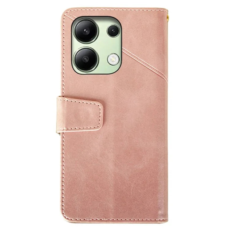 IDEWEI For Xiaomi Redmi Note 13 4G Case Calf Texture Leather Phone Stand Cover
