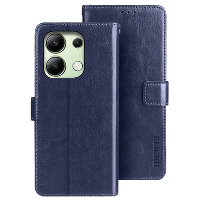 IDEWEI For Xiaomi Redmi Note 13 4G Case Crazy Horse Texture Cover with Magnetic Clasp