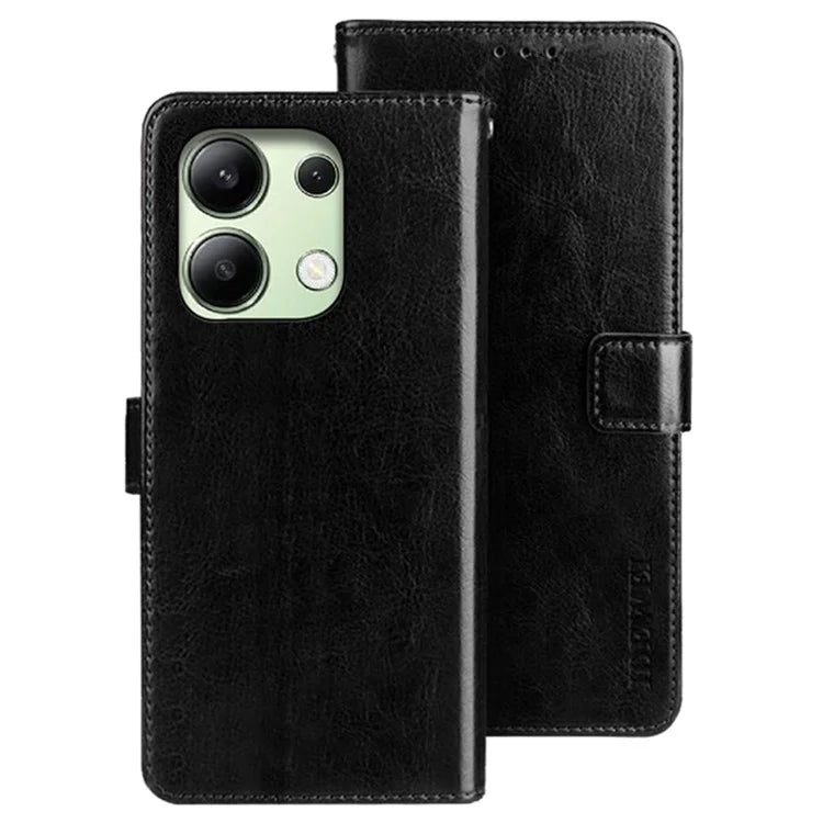 IDEWEI For Xiaomi Redmi Note 13 4G Case Crazy Horse Texture Cover with Magnetic Clasp