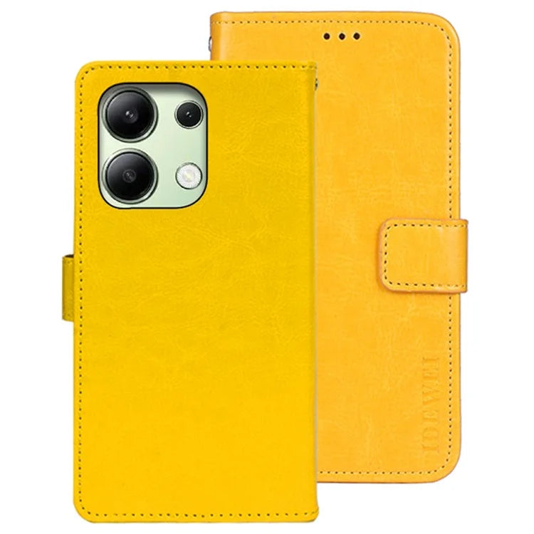 IDEWEI For Xiaomi Redmi Note 13 4G Case Crazy Horse Texture Cover with Magnetic Clasp