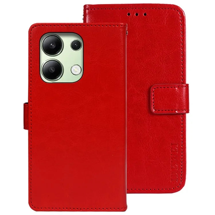 IDEWEI For Xiaomi Redmi Note 13 4G Case Crazy Horse Texture Cover with Magnetic Clasp