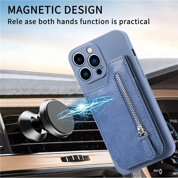 For iPhone 15 Pro Max Wallet Phone Case PU Leather Coated Straight Edge TPU Cover