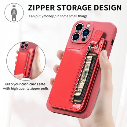 For iPhone 15 Pro Max Wallet Phone Case PU Leather Coated Straight Edge TPU Cover