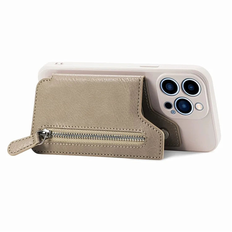 For iPhone 15 Pro Max Wallet Phone Case PU Leather Coated Straight Edge TPU Cover