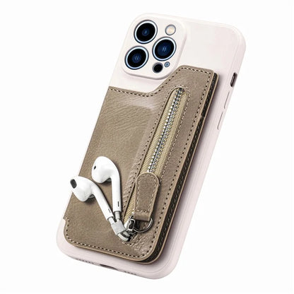 For iPhone 15 Pro Max Wallet Phone Case PU Leather Coated Straight Edge TPU Cover