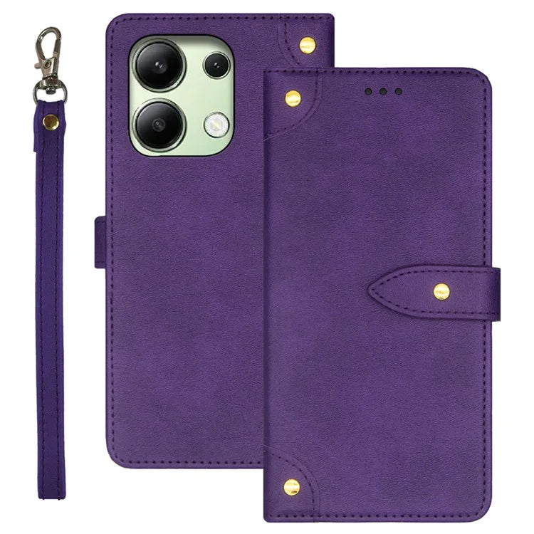 IDEWEI For Xiaomi Redmi Note 13 4G Leather Case Card Holder Stand Phone Cover