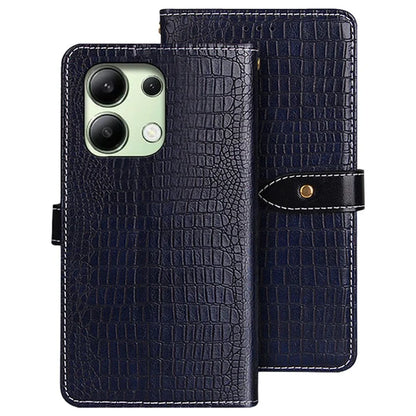 IDEWEI For Xiaomi Redmi Note 13 4G Wallet Case Crocodile Texture Leather Cell Phone Cover