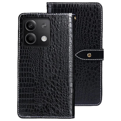 IDEWEI For Xiaomi Redmi Note 13 5G Magnetic Case Leather Crocodile Texture Cover