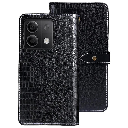 IDEWEI For Xiaomi Redmi Note 13 5G Magnetic Case Leather Crocodile Texture Cover