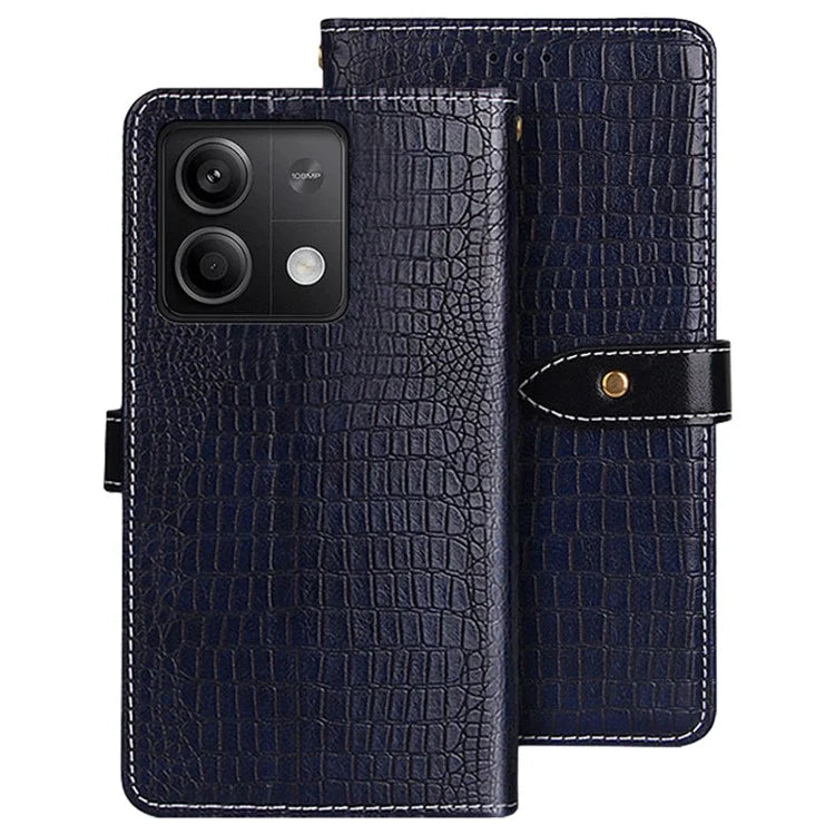 IDEWEI For Xiaomi Redmi Note 13 5G Magnetic Case Leather Crocodile Texture Cover