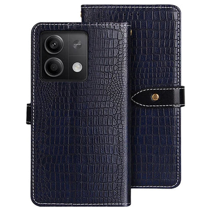 IDEWEI For Xiaomi Redmi Note 13 5G Magnetic Case Leather Crocodile Texture Cover