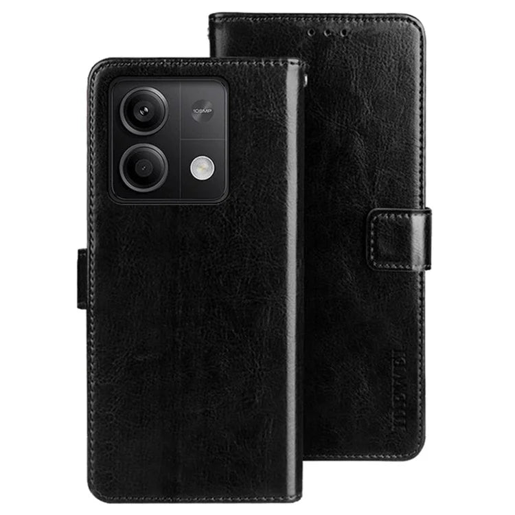 IDEWEI For Xiaomi Redmi Note 13 5G Wallet Case Leather Crazy Horse Texture Phone Cover