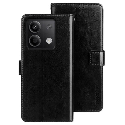 IDEWEI For Xiaomi Redmi Note 13 5G Wallet Case Leather Crazy Horse Texture Phone Cover