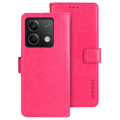 IDEWEI For Xiaomi Redmi Note 13 5G Wallet Case Leather Crazy Horse Texture Phone Cover
