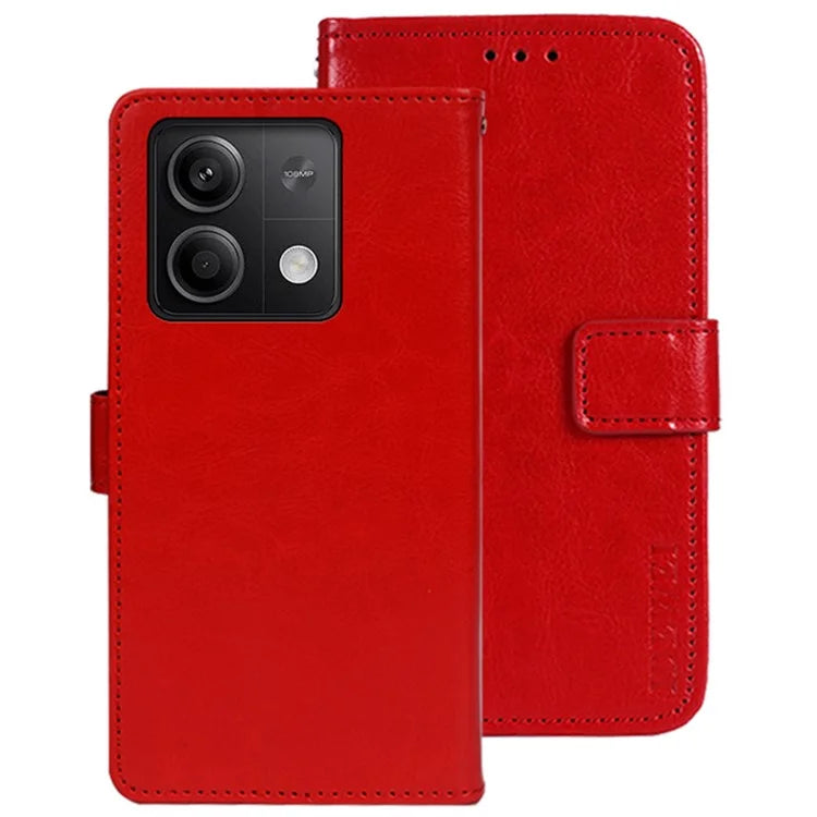 IDEWEI For Xiaomi Redmi Note 13 5G Wallet Case Leather Crazy Horse Texture Phone Cover