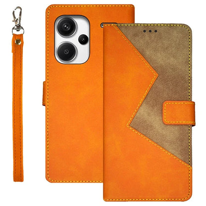 IDEWEI For Xiaomi Redmi Note 13 Pro+ 5G Case Color Splicing Leather Cover with Hand Strap