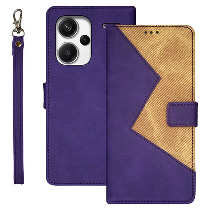 IDEWEI For Xiaomi Redmi Note 13 Pro+ 5G Case Color Splicing Leather Cover with Hand Strap