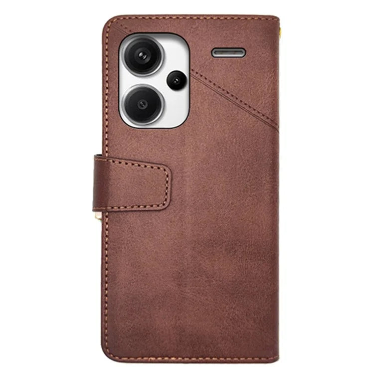 IDEWEI For Xiaomi Redmi Note 13 Pro+ 5G Case Leather Calf Texture Stand Anti-scratch Phone Cover