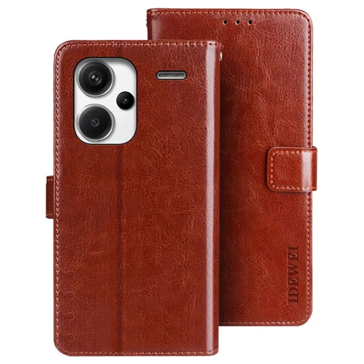 IDEWEI For Xiaomi Redmi Note 13 Pro+ 5G Case Crazy Horse Card Holder Phone Protector
