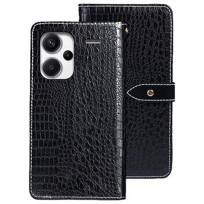 IDEWEI For Xiaomi Redmi Note 13 Pro+ 5G Magnetic Phone Case Crocodile Texture Stand Flip Cover