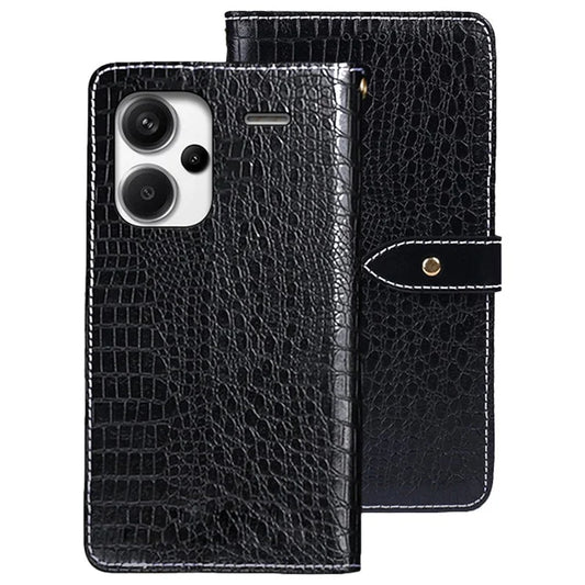 IDEWEI For Xiaomi Redmi Note 13 Pro+ 5G Magnetic Phone Case Crocodile Texture Stand Flip Cover