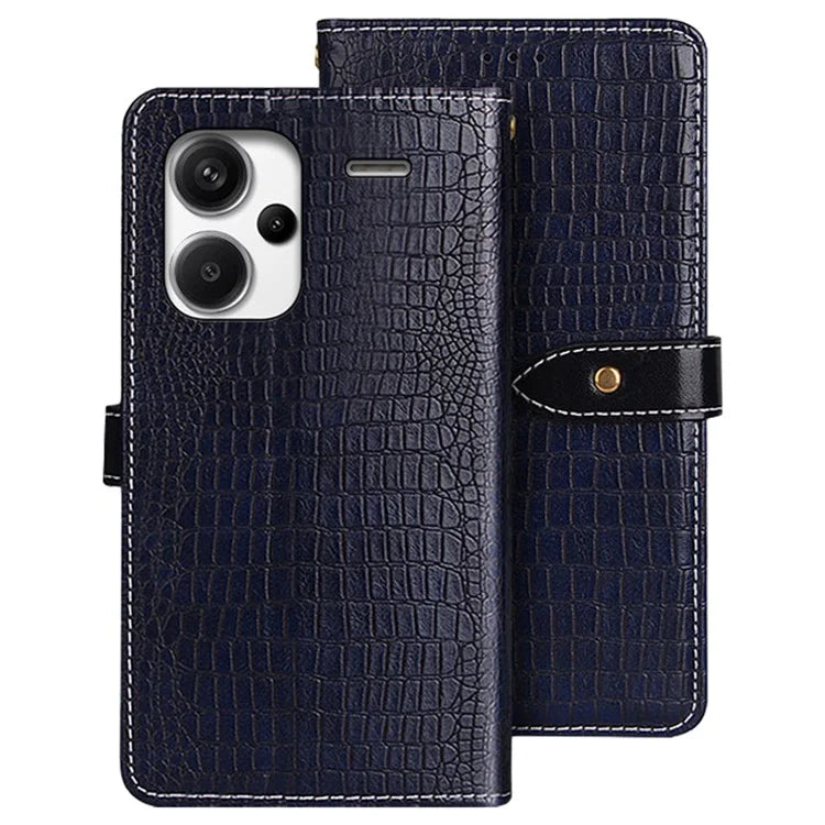 IDEWEI For Xiaomi Redmi Note 13 Pro+ 5G Magnetic Phone Case Crocodile Texture Stand Flip Cover