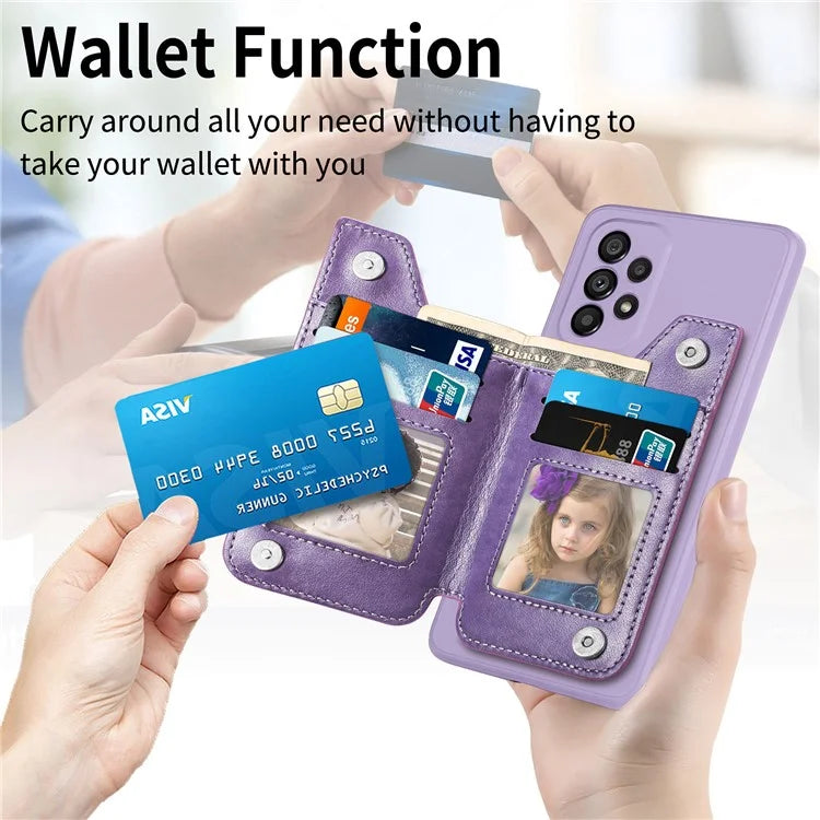 For Samsung Galaxy A53 5G Case PU Leather+TPU Phone Cover Zipper Pocket Wallet